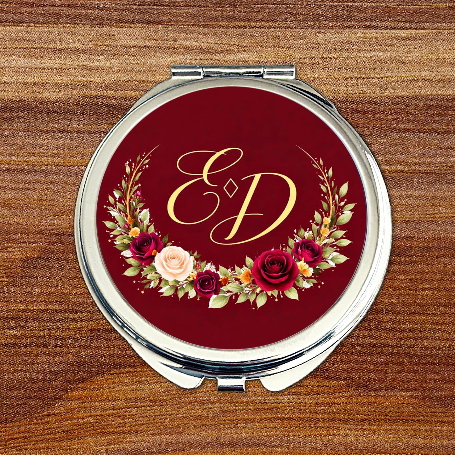 Personalised Wedding Logo Compact Mirror • Custom Couple Logo Keepsake • Bridal Party Gift