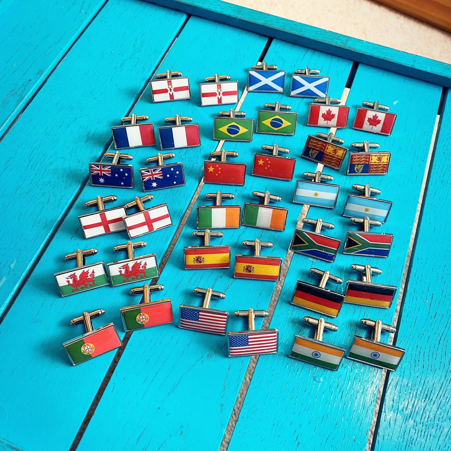 Custom Flag Cufflinks • Personalised Wedding Gift for Groom & Groomsmen