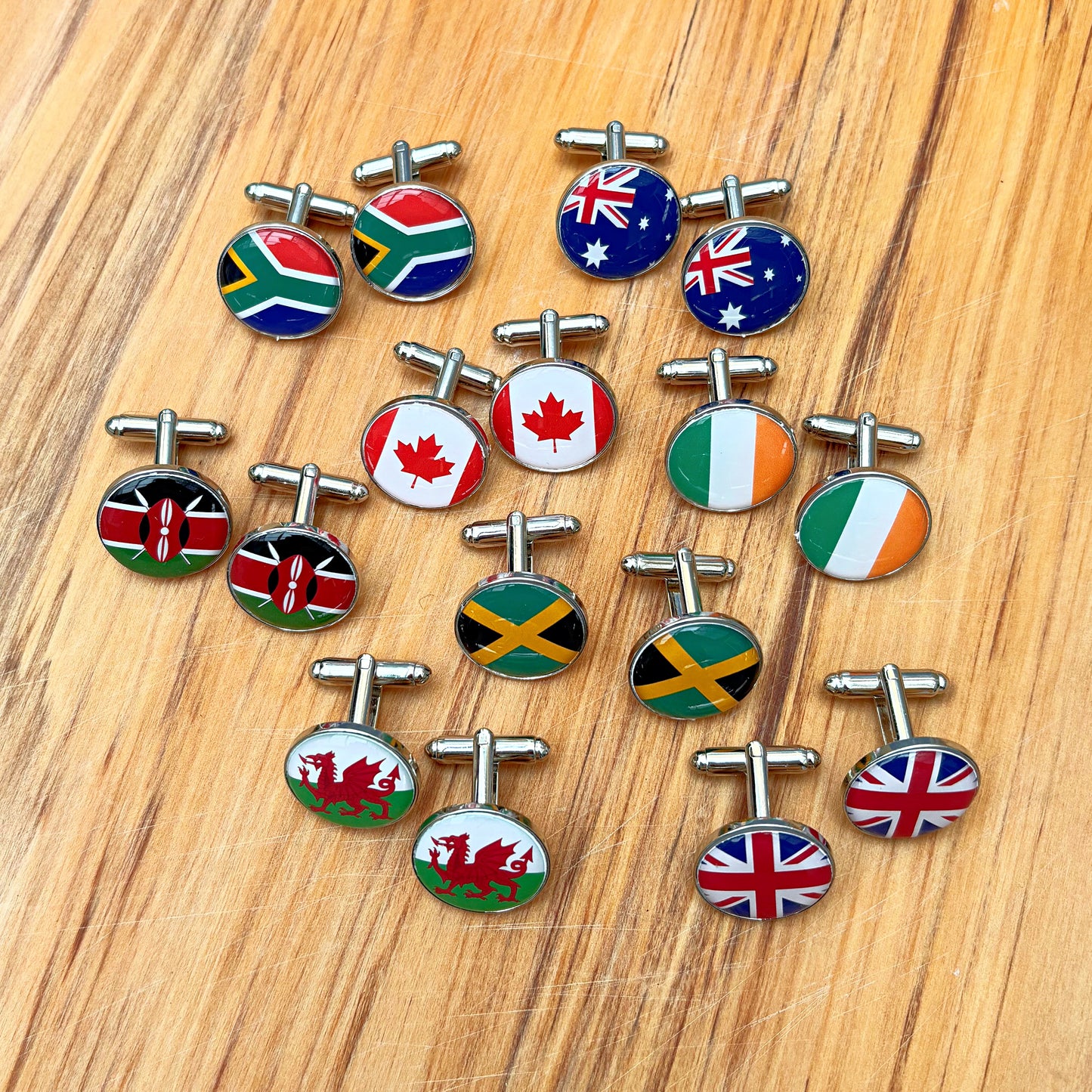 Custom Flag Cufflinks • Personalised Wedding Gift for Groom & Groomsmen