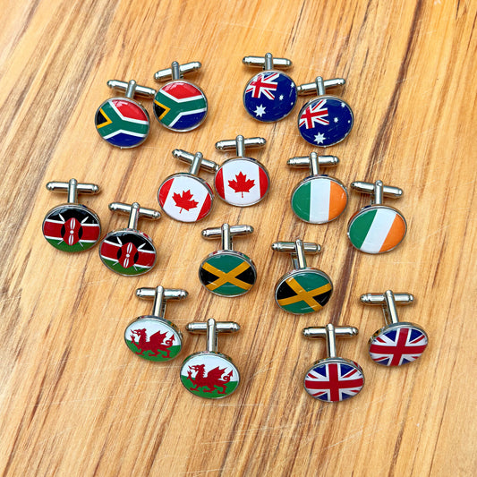 Custom Flag Cufflinks • Personalised Wedding Gift for Groom & Groomsmen