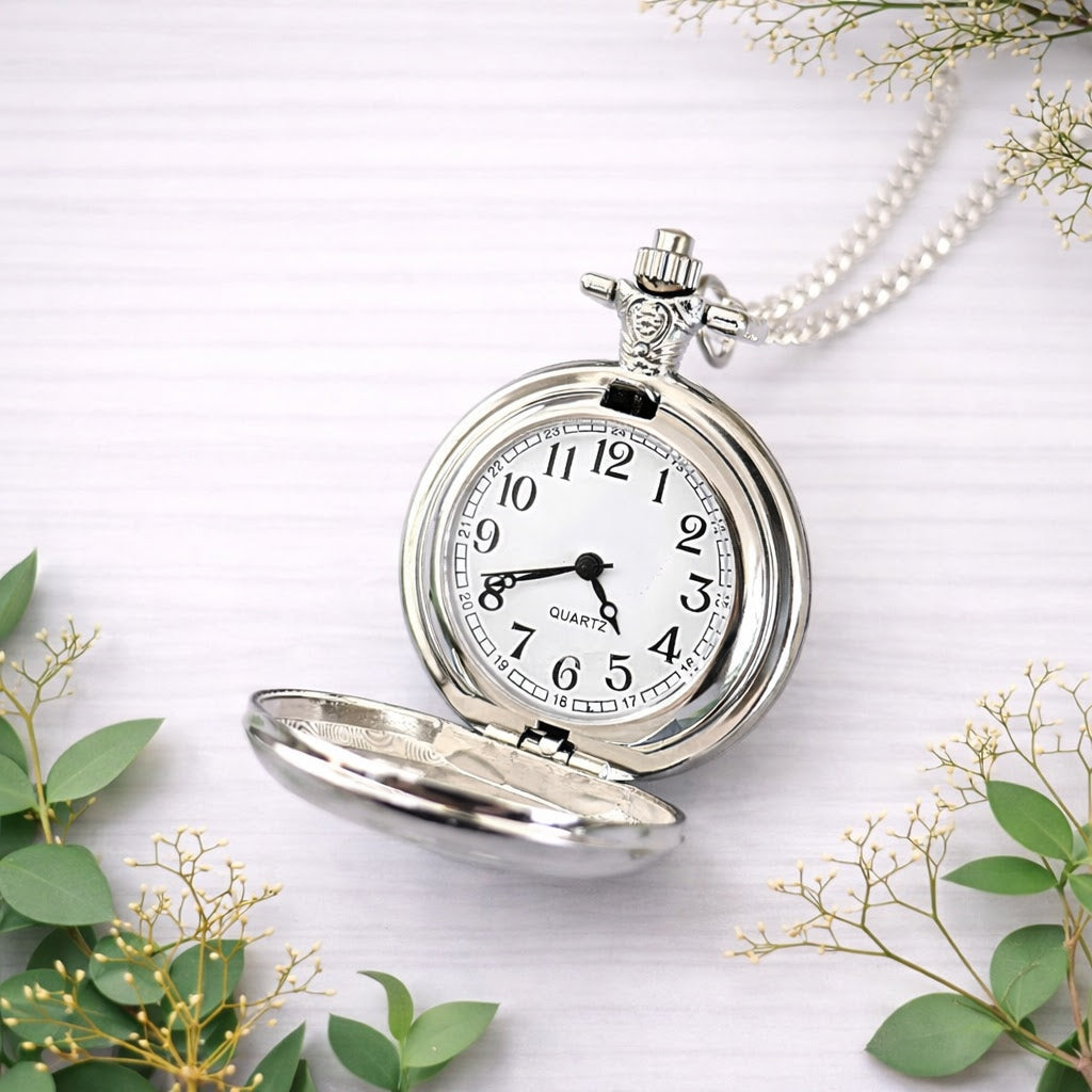 Personalised Wedding Colour Initial Pocket Watch • Custom Groomsmen Gift • Best Man & Usher Keepsake • Monogram Wedding Party Watch