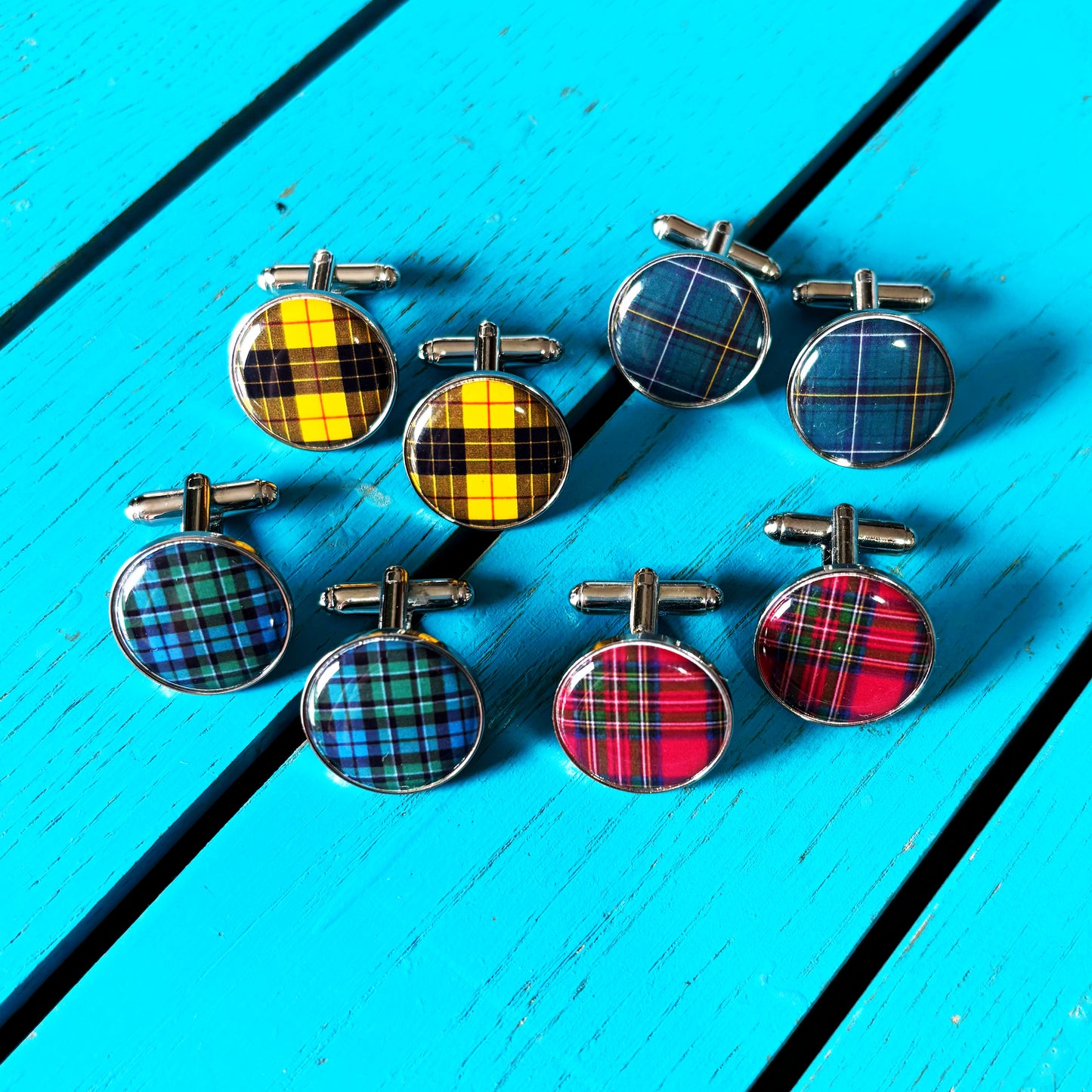 Personalised Tartan Cufflinks • Custom Clan Tartan Wedding Cufflinks • Scottish Groomsmen Gift