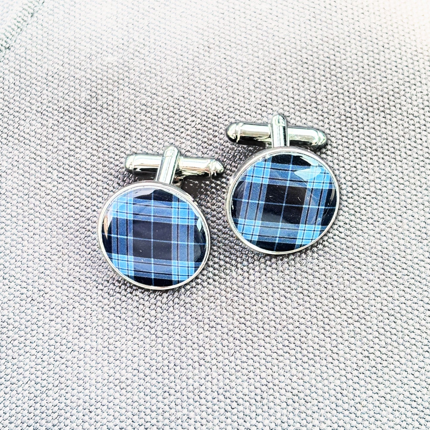 Personalised Tartan Cufflinks • Custom Clan Tartan Wedding Cufflinks • Scottish Groomsmen Gift