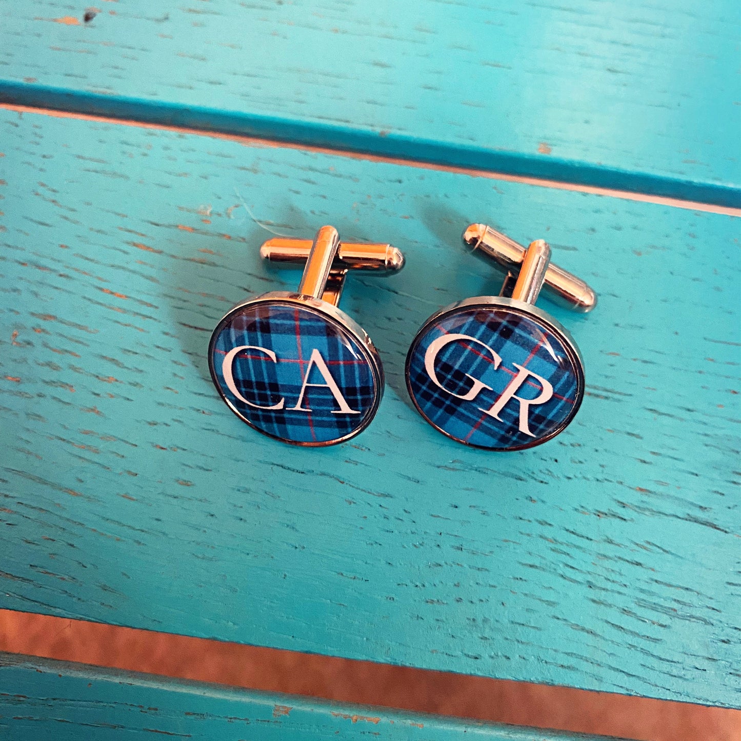 Personalised Tartan Cufflinks • Custom Clan Tartan Wedding Cufflinks • Scottish Groomsmen Gift