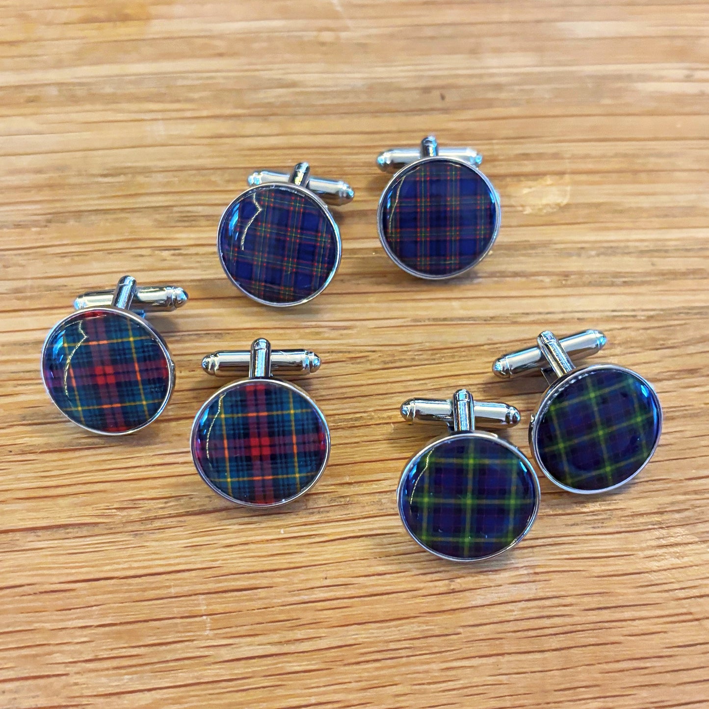 Personalised Tartan Cufflinks • Custom Clan Tartan Wedding Cufflinks • Scottish Groomsmen Gift