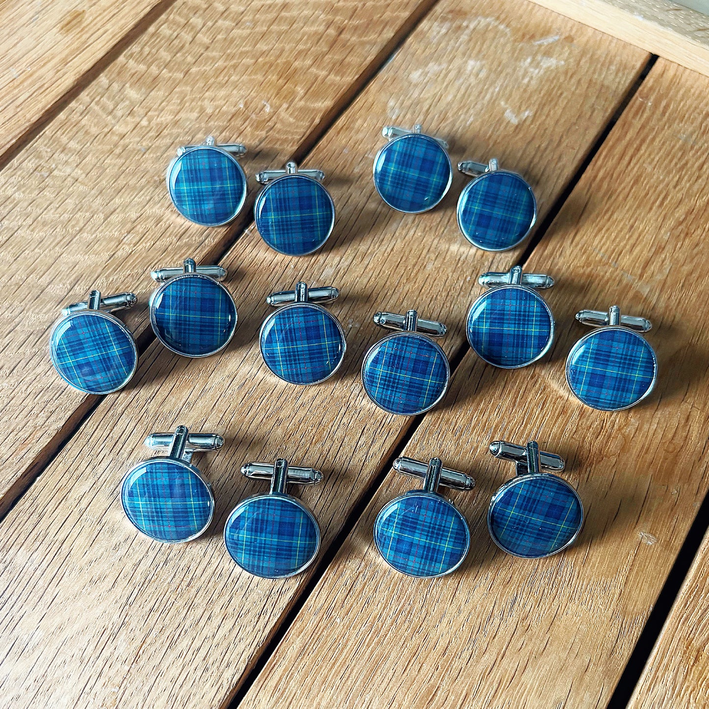 Personalised Tartan Cufflinks • Custom Clan Tartan Wedding Cufflinks • Scottish Groomsmen Gift