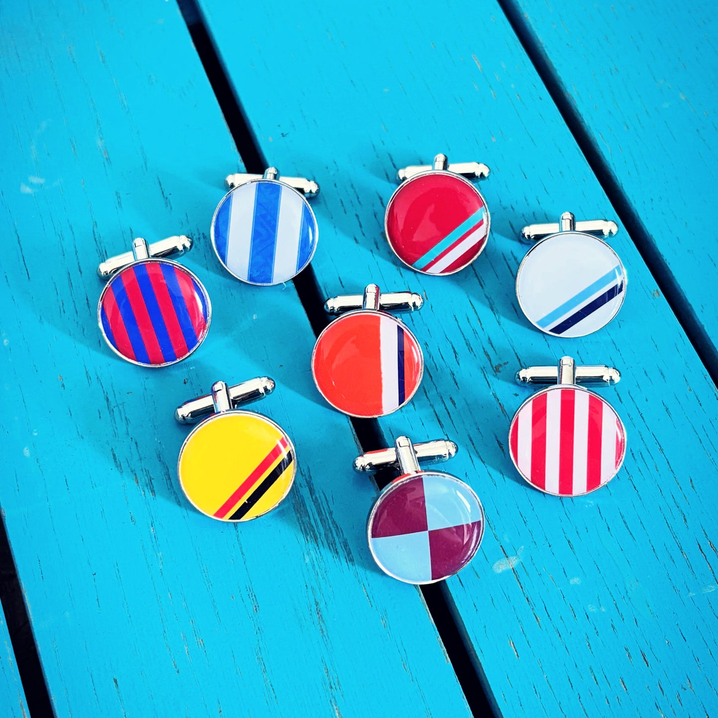 Personalised Football Team Colours Cufflinks • Custom Sports Wedding Cufflinks • Groomsmen Gift