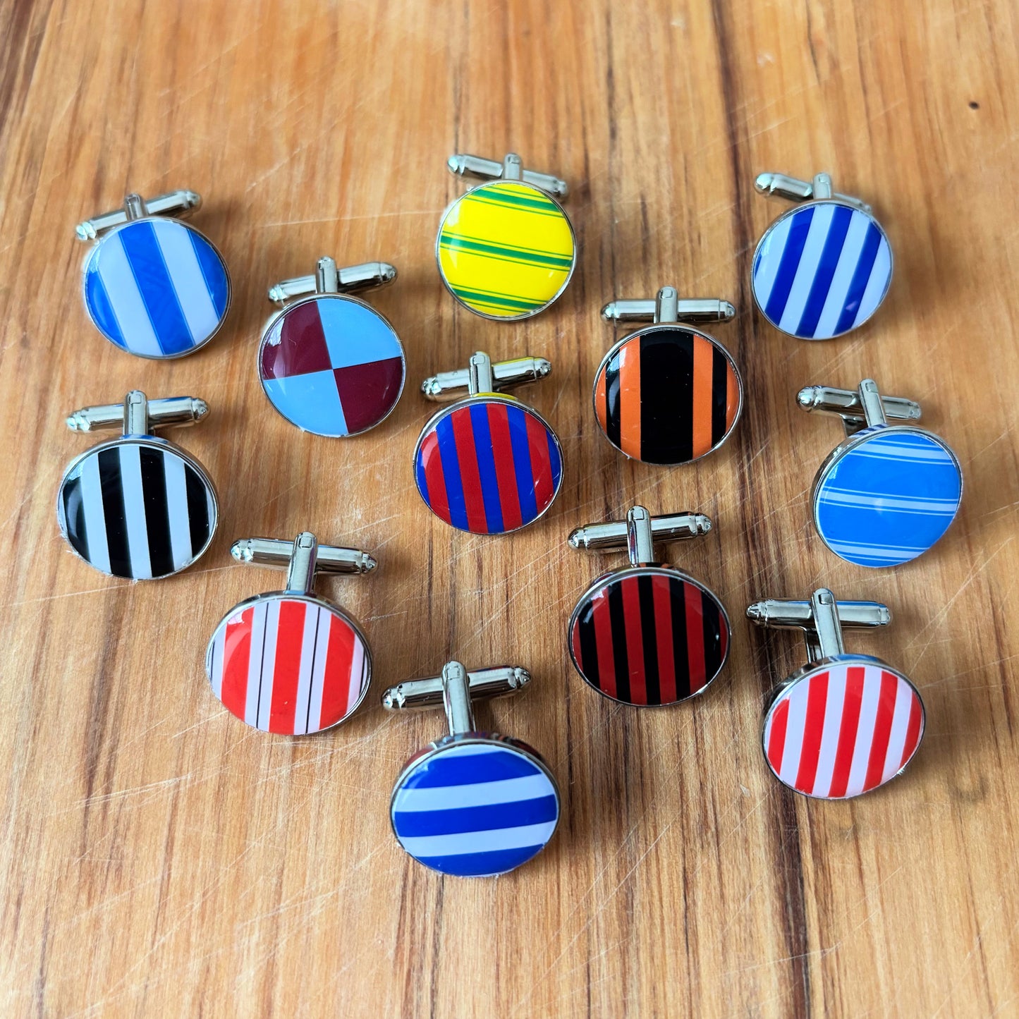 Personalised Football Team Colours Cufflinks • Custom Sports Wedding Cufflinks • Groomsmen Gift