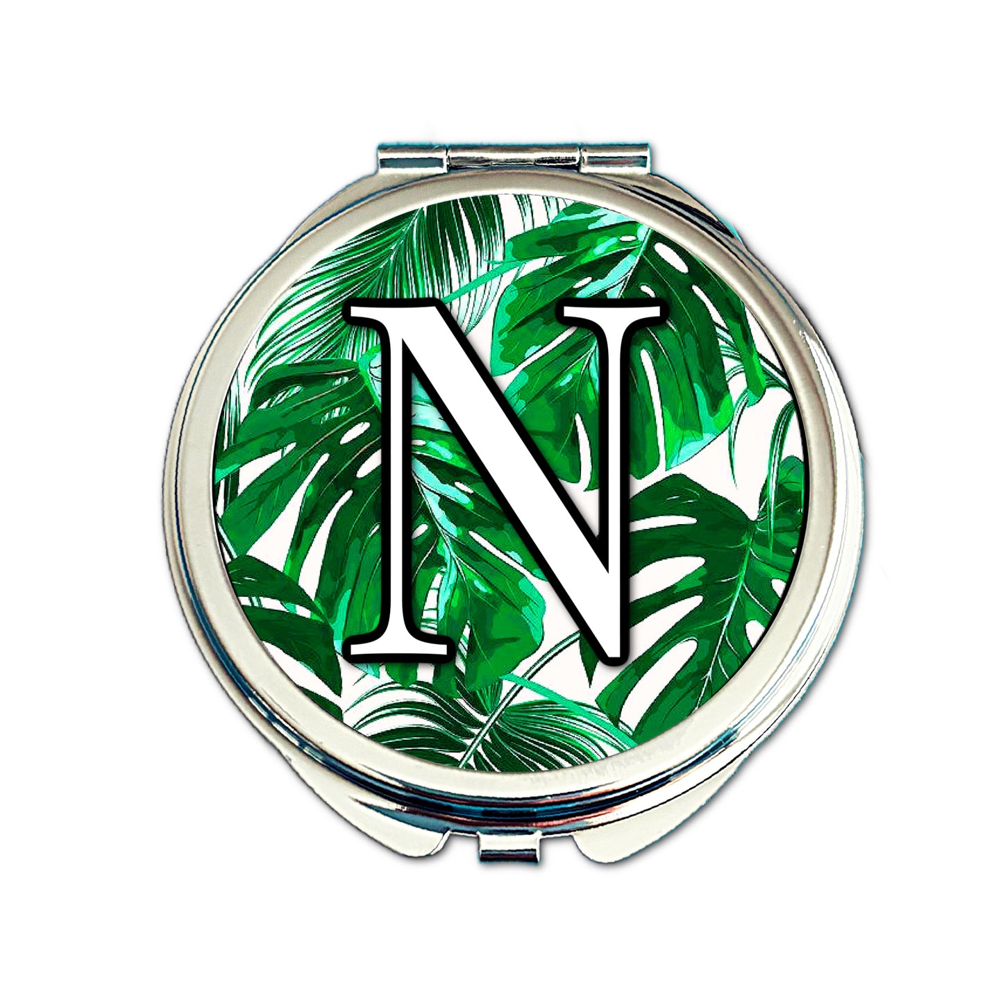 Personalised Nature Inspired Compact Mirror • Custom Bridesmaid Gift • Wedding Party Mirror