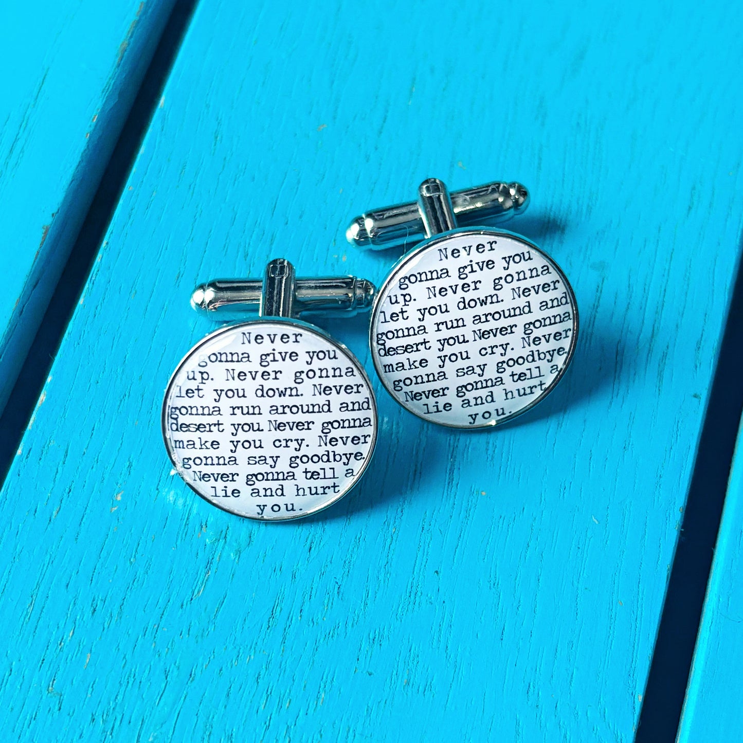 Personalised Song Lyrics Cufflinks • Custom Wedding Music Cufflinks • Groom, Best Man or Father Gift