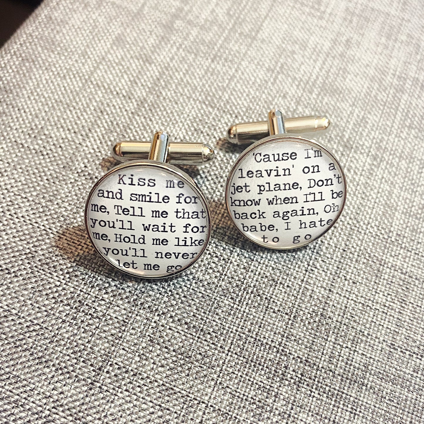 Personalised Song Lyrics Cufflinks • Custom Wedding Music Cufflinks • Groom, Best Man or Father Gift
