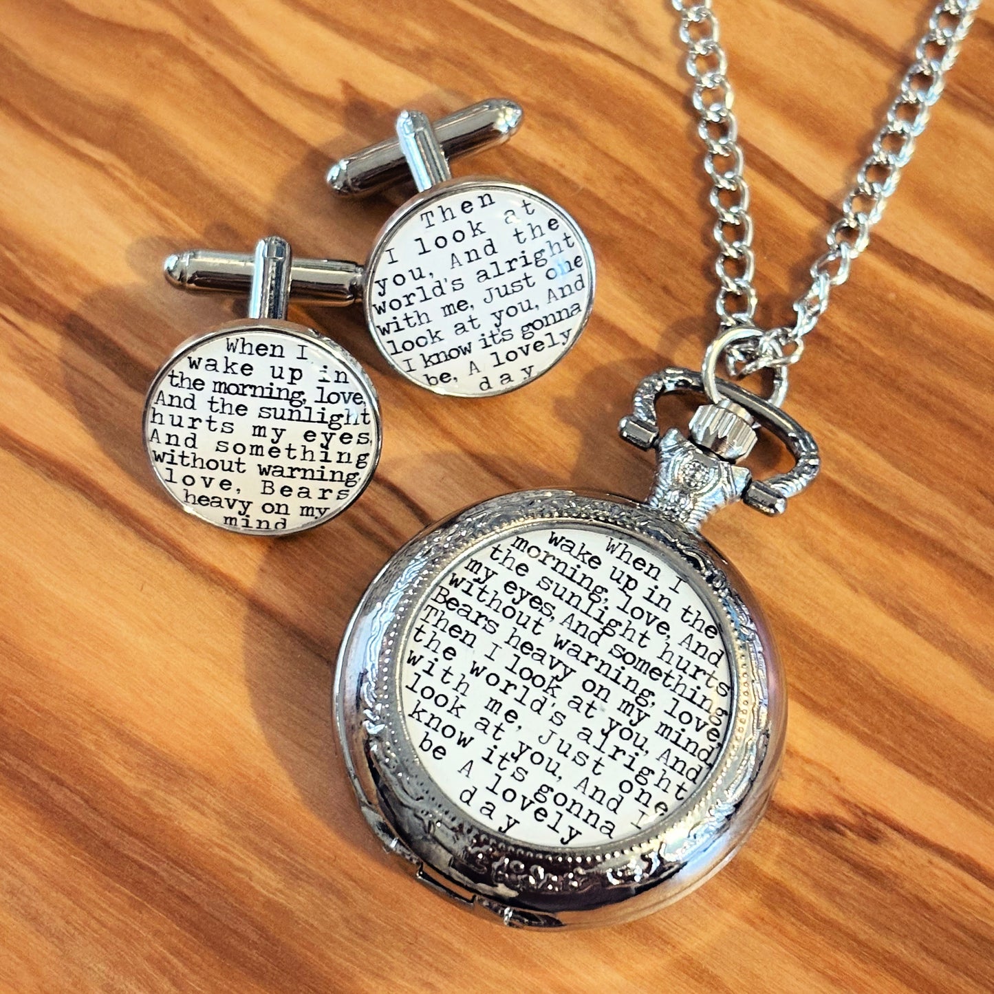 Personalised Song Lyrics Cufflinks • Custom Wedding Music Cufflinks • Groom, Best Man or Father Gift