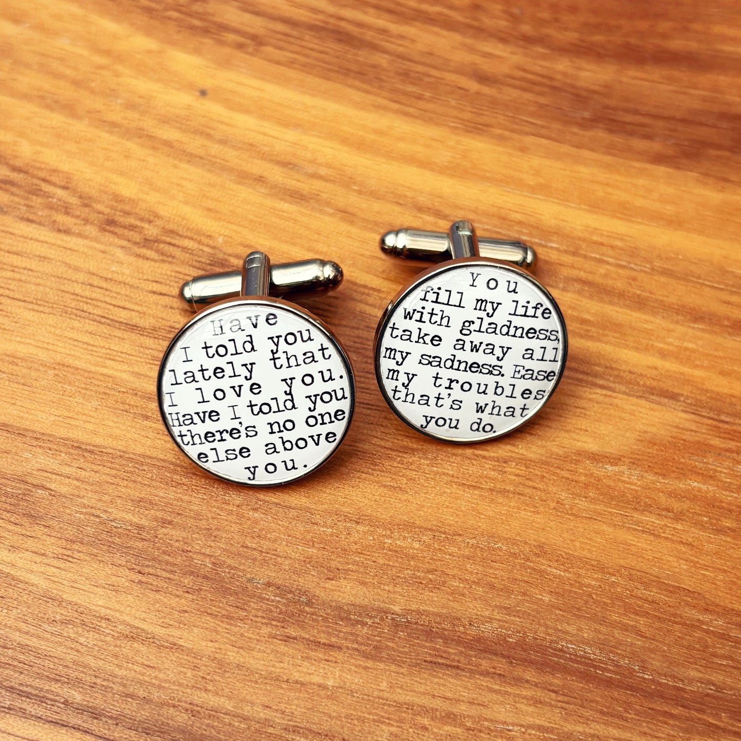 Personalised Song Lyrics Cufflinks • Custom Wedding Music Cufflinks • Groom, Best Man or Father Gift
