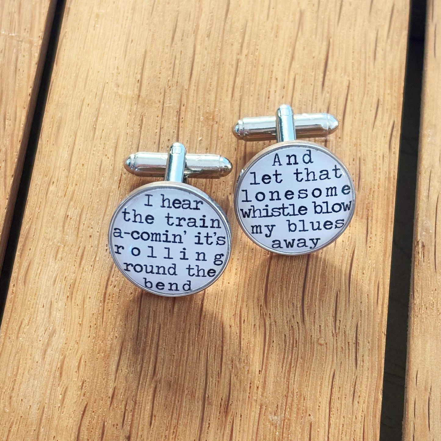 Personalised Song Lyrics Cufflinks • Custom Wedding Music Cufflinks • Groom, Best Man or Father Gift