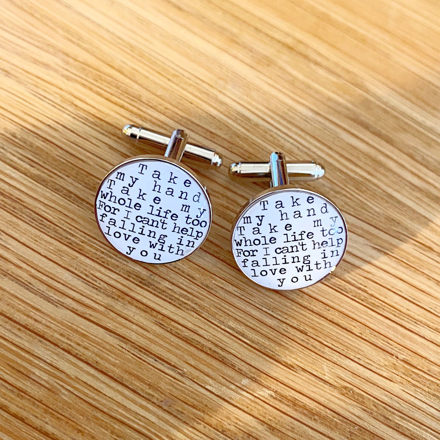 Personalised Song Lyrics Cufflinks • Custom Wedding Music Cufflinks • Groom, Best Man or Father Gift