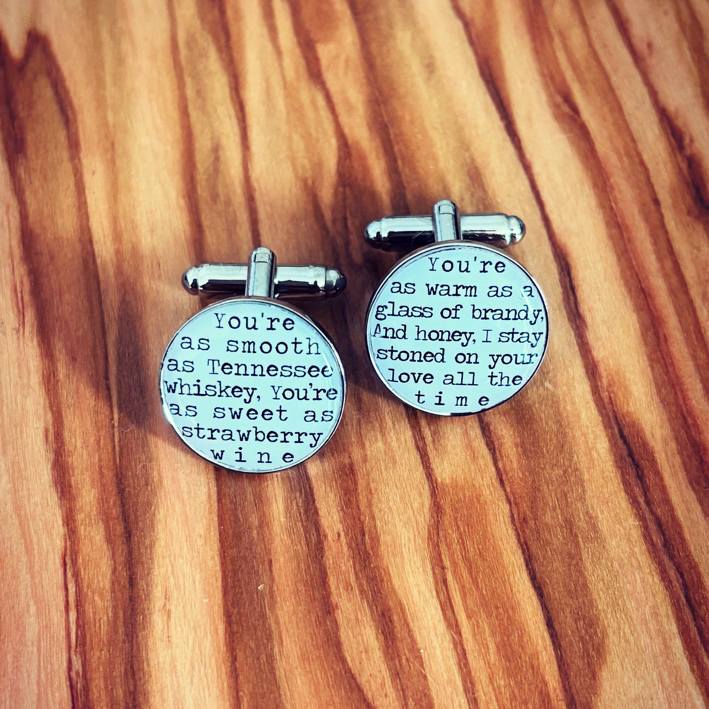 Personalised Song Lyrics Cufflinks • Custom Wedding Music Cufflinks • Groom, Best Man or Father Gift