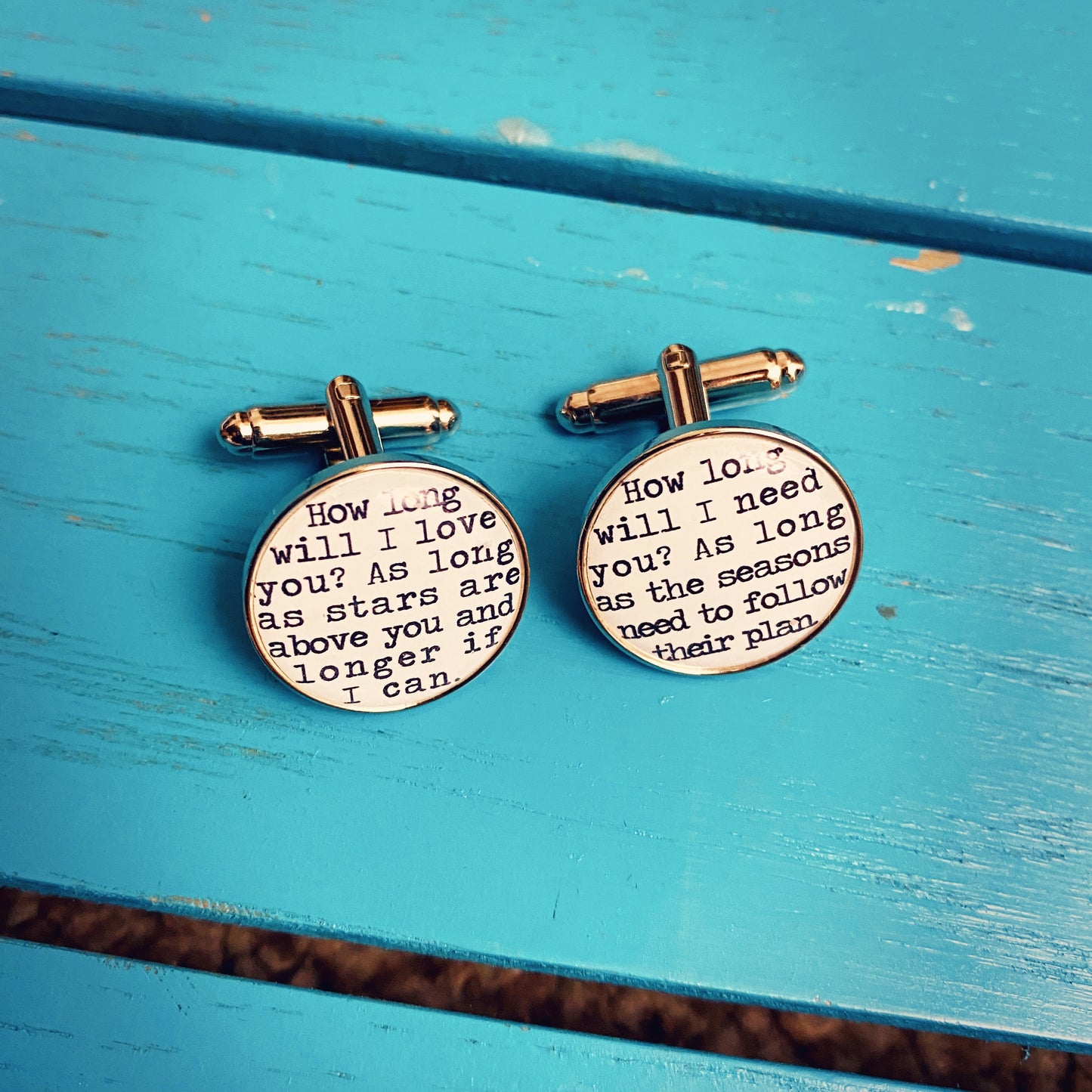 Personalised Song Lyrics Cufflinks • Custom Wedding Music Cufflinks • Groom, Best Man or Father Gift