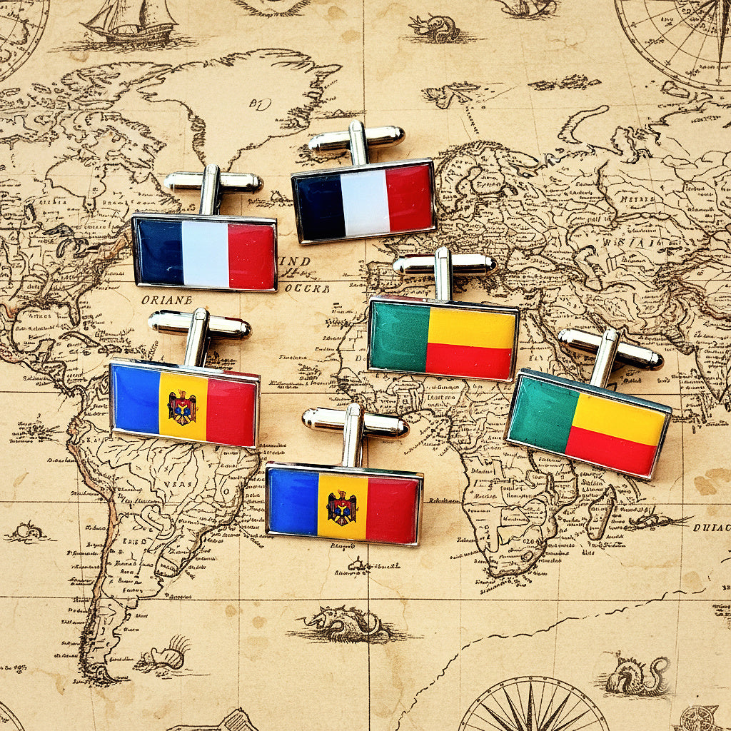 Custom Flag Cufflinks • Personalised Wedding Gift for Groom & Groomsmen