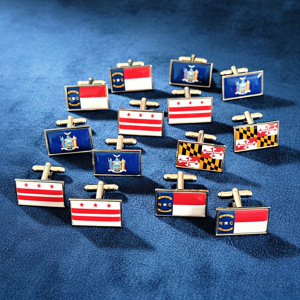 Custom Flag Cufflinks • Personalised Wedding Gift for Groom & Groomsmen