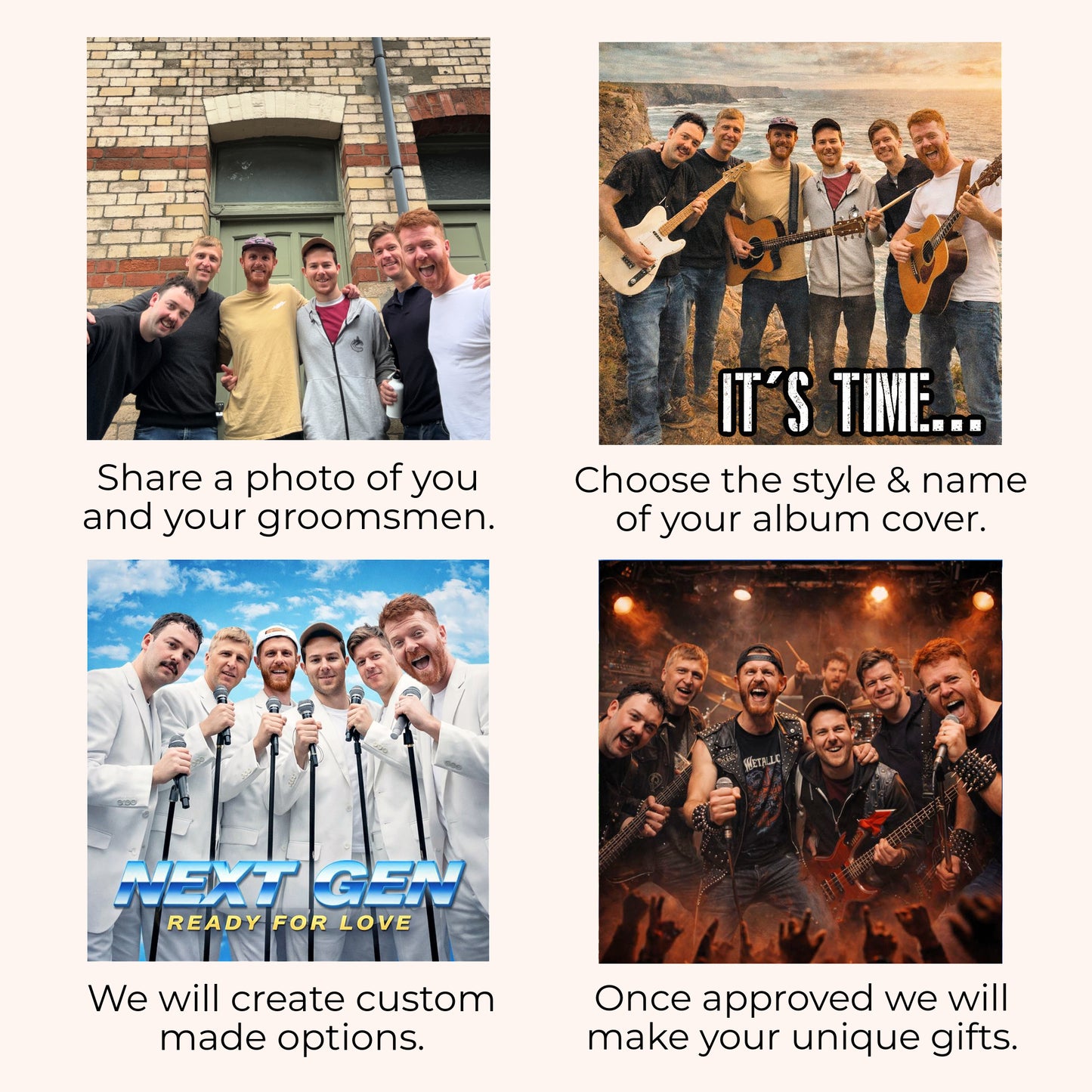 Personalised Album Cover Cufflinks • Custom Music Album Wedding Cufflinks • Music Lover Groomsmen Gift