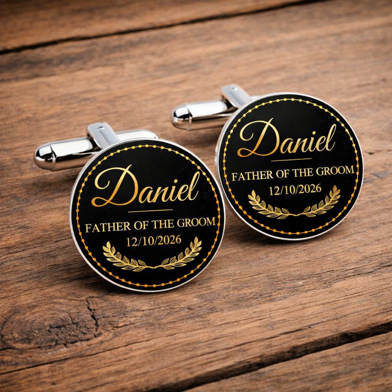 Personalised Father of the Groom cufflinks wedding thank you gift