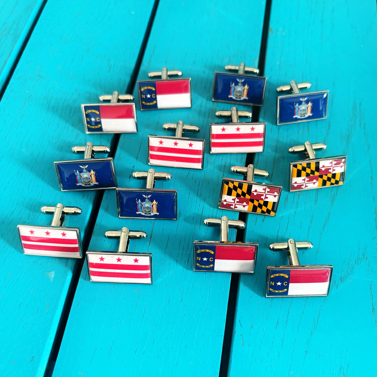 Custom Flag Cufflinks • Personalised Wedding Gift for Groom & Groomsmen