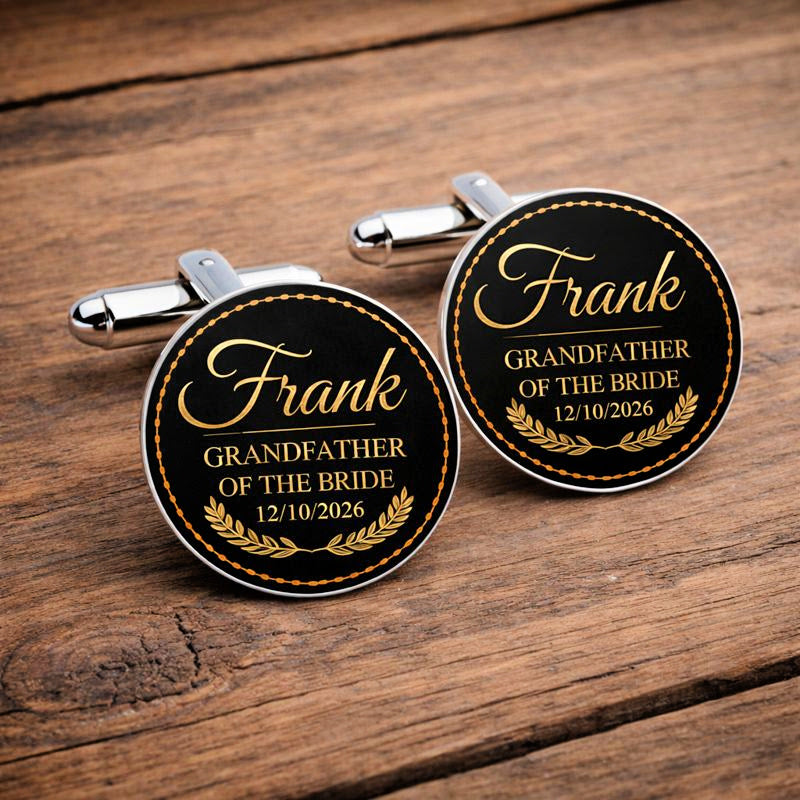 Personalised grandfather of the bride cufflinks wedding thank you gift
