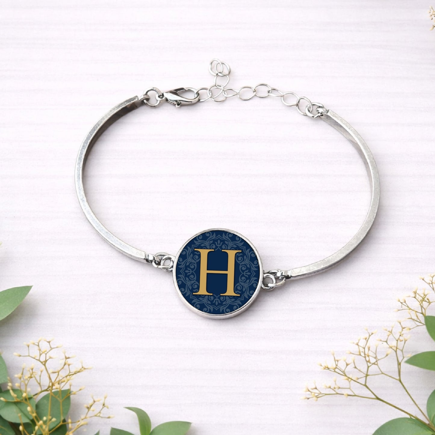 Wedding Colour Initial Bracelet • Personalised Bridesmaid & Groomsman Bracelet • Custom Initial Wedding Party Gift