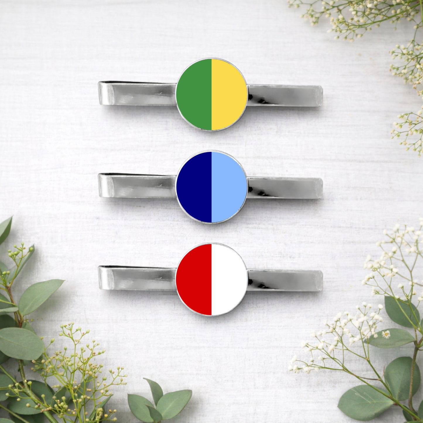 Personalised Flag Tie Clip • Custom National & Pride Flag Tie Bar • Wedding Party Gift