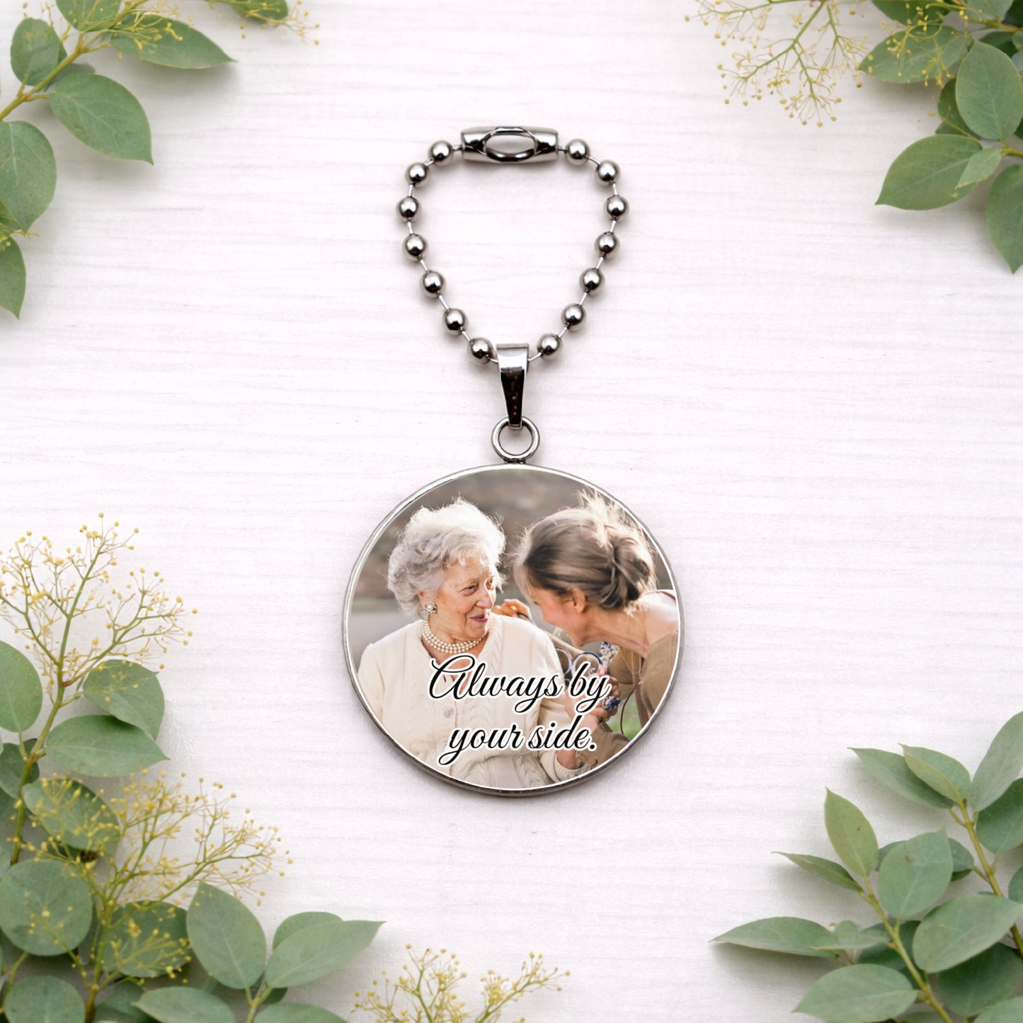 Personalised Wedding Bouquet Memorial Charm – Custom Photo In Memory Bridal Bouquet Pendant – 30mm Remembrance Charm