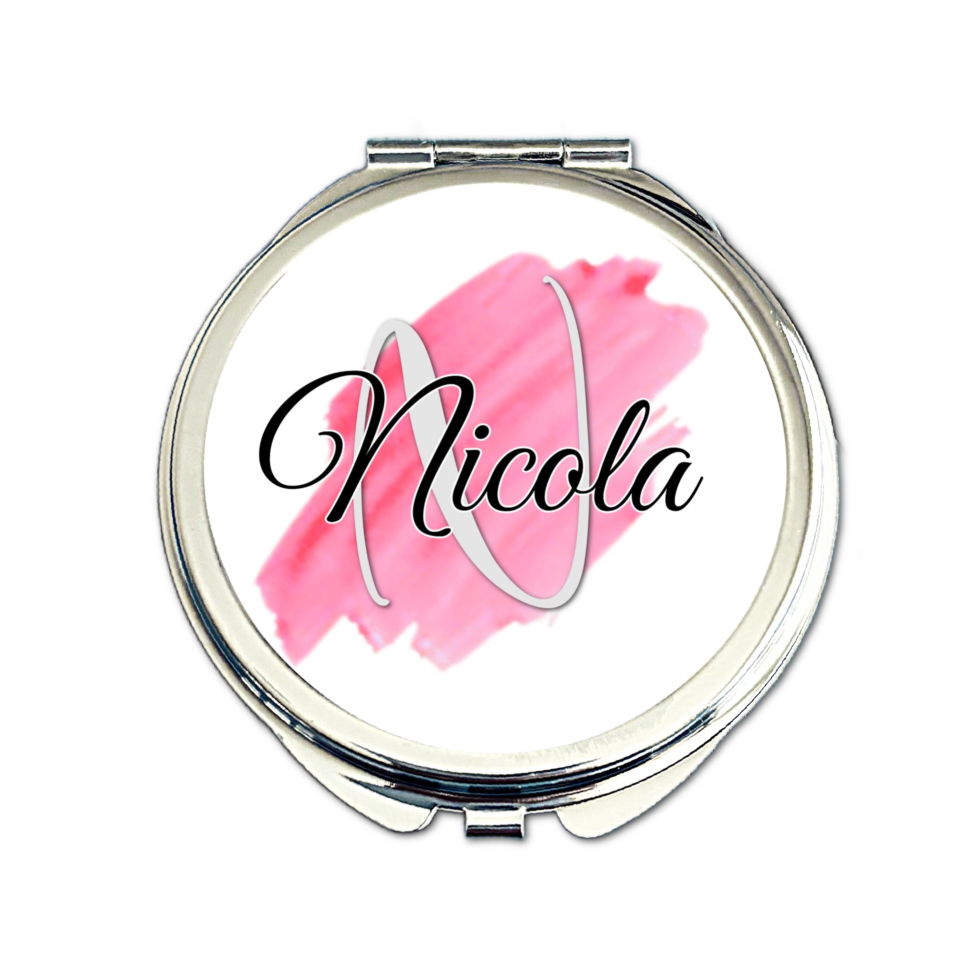 Personalised bridal party compact mirror with watercolour design