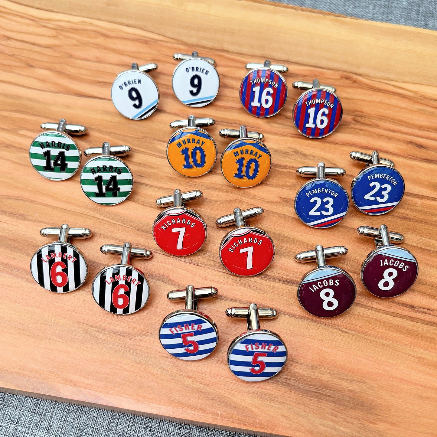 Personalised Football Shirt Cufflinks • Custom Team Colours • Groomsmen Football Gifts