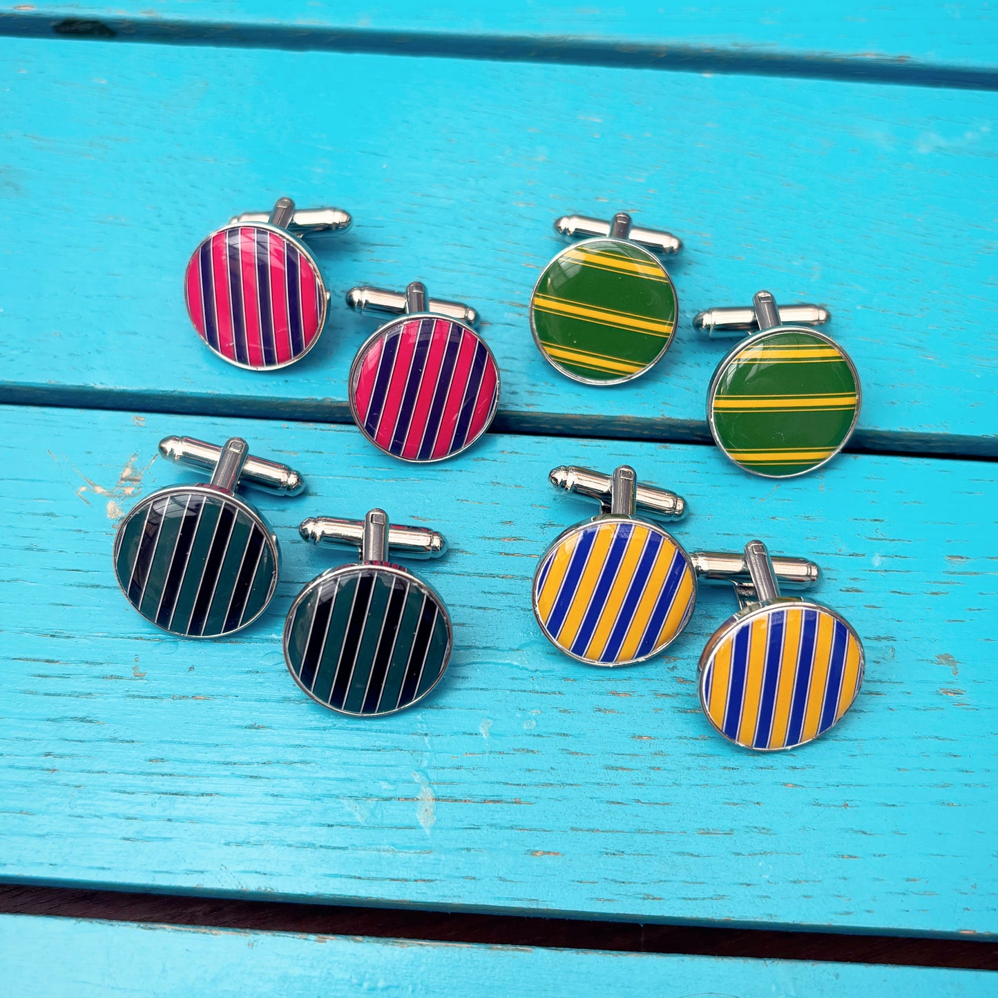 Personalised Football Team Colours Cufflinks • Custom Sports Wedding Cufflinks • Groomsmen Gift