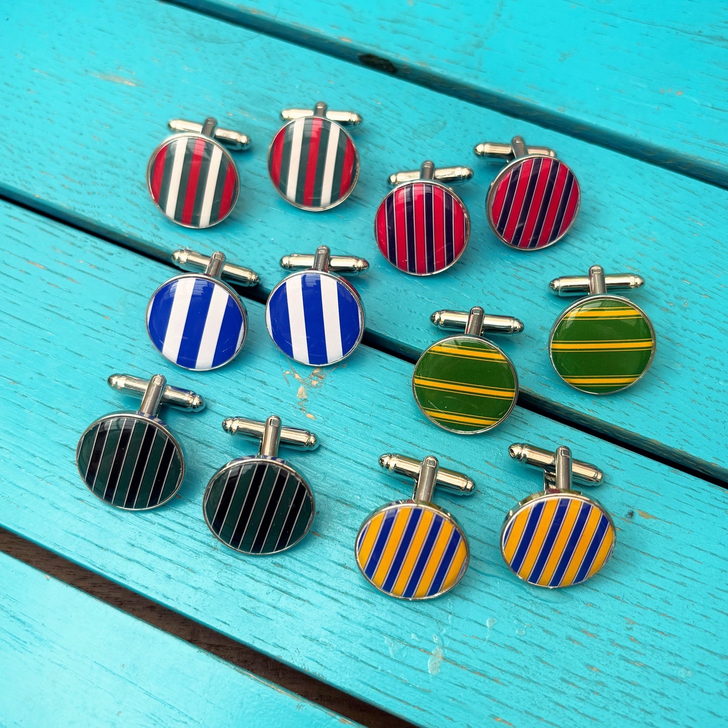 Personalised Football Team Colours Cufflinks • Custom Sports Wedding Cufflinks • Groomsmen Gift