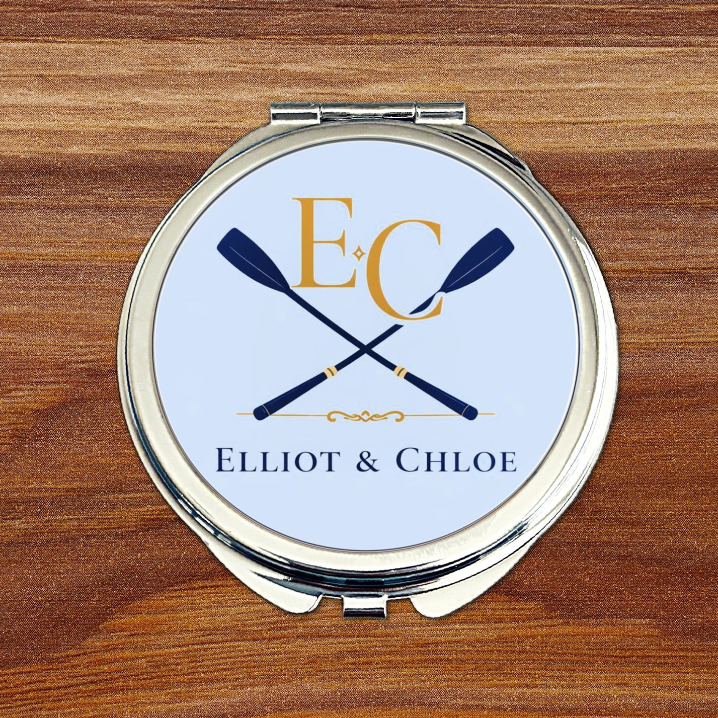Personalised Wedding Logo Compact Mirror • Custom Couple Logo Keepsake • Bridal Party Gift