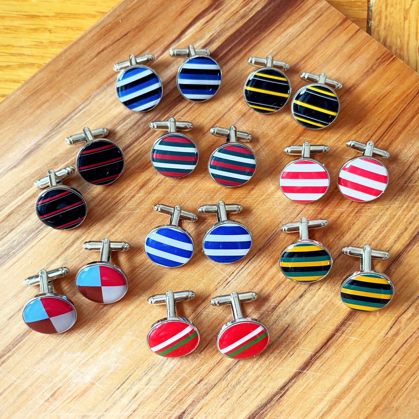 Personalised Football Team Colours Cufflinks • Custom Sports Wedding Cufflinks • Groomsmen Gift