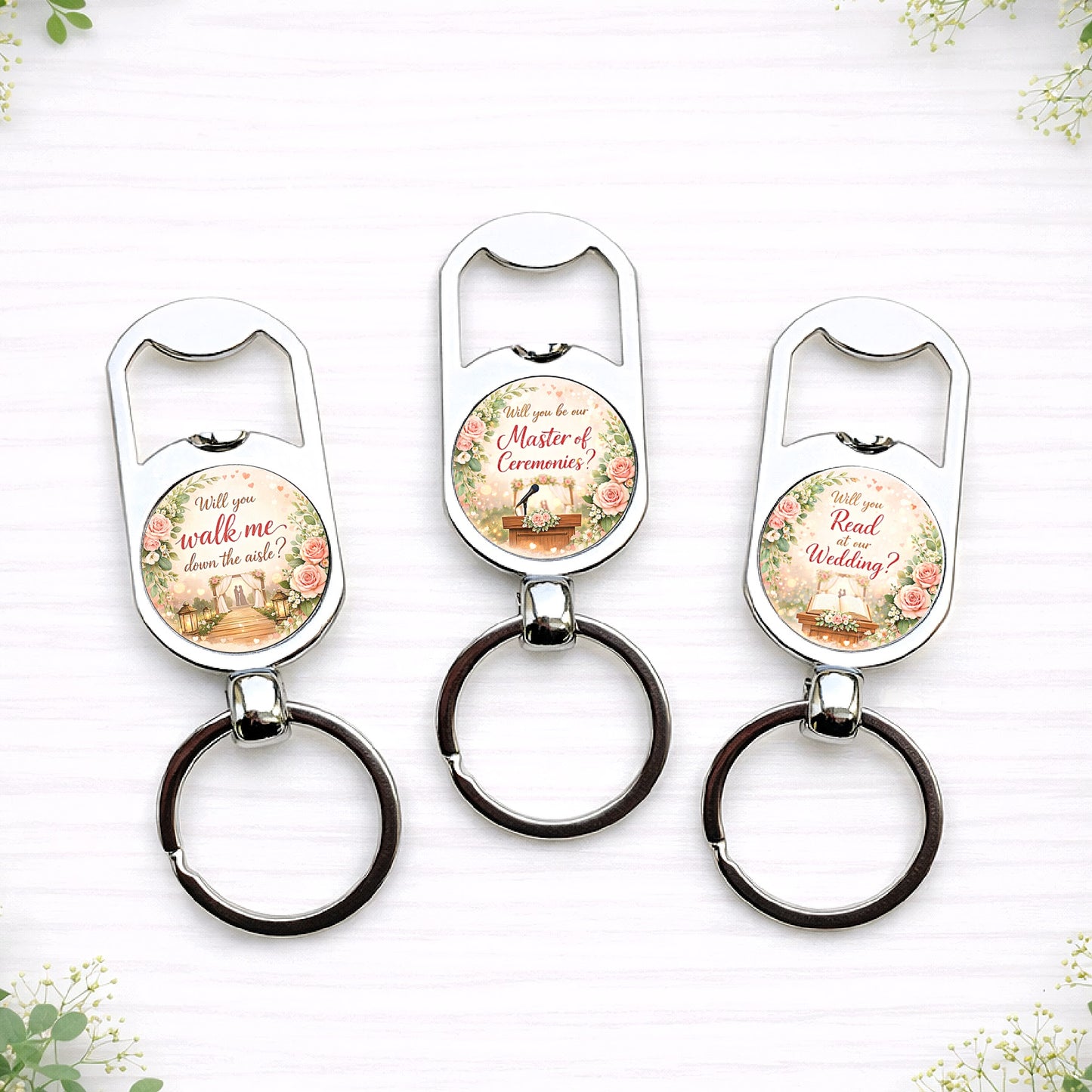 Personalised Groomsman Proposal Bottle Opener Keyring – Best Man, Usher & Groomsmen Proposal Gift